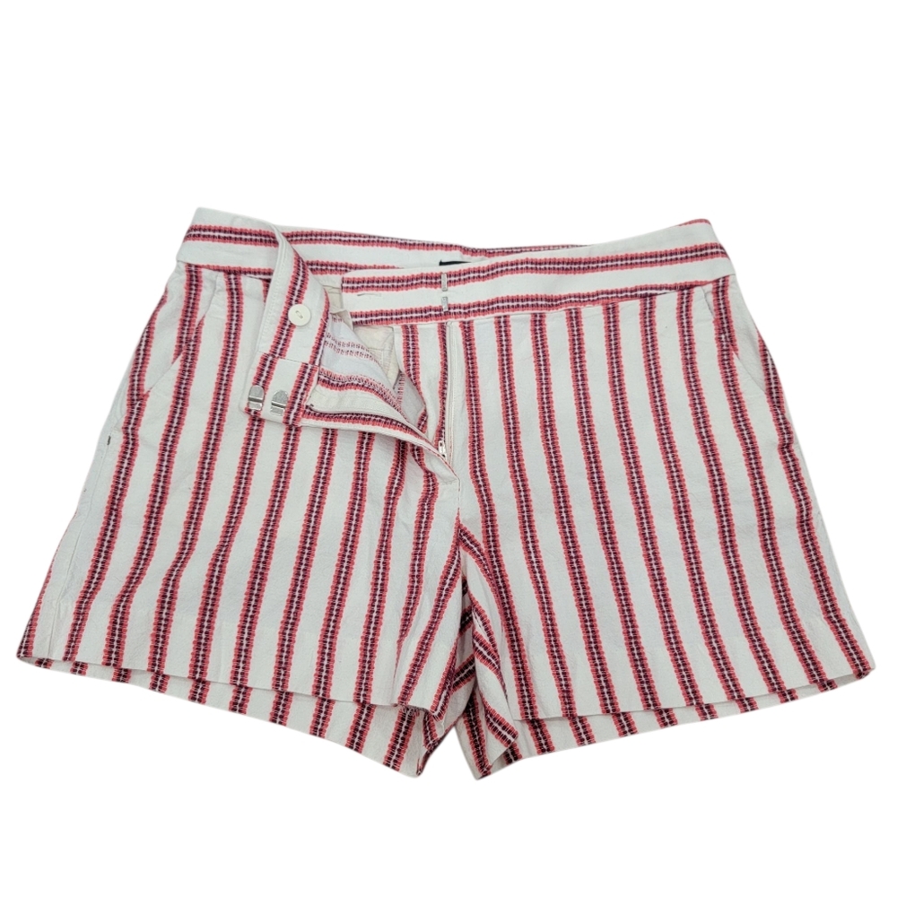 LOFT Striped Shorts Red Cream Euro Summer Cotton Blend Pockets Women’s
Size 6 - Picture 4 of 14
